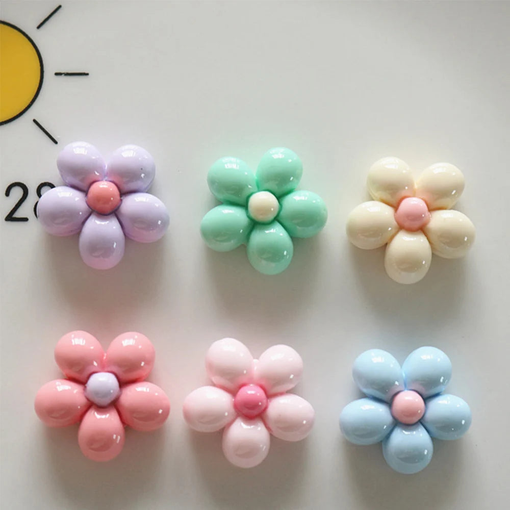 10PCS Shiny Balloon Flower Resin Flat Back Cabochons For Hairpin Scrapbooking DIY Jewelry Craft Decoration Accessories