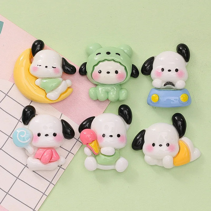 10 Pcs New Kawaii Cartoon Cute Moon Dog Series Resin Scrapbook Diy Jewelry Party Children Gift Hairpin Accessories A24