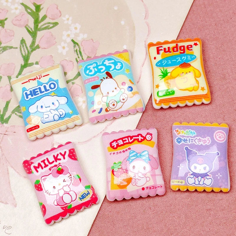 10 Pcs Cartoon Resin Cute Cartoon Animal Candy Style Hairpin Pendant Scrapbook Craft Diy Miniature Ornament Accessories A1
