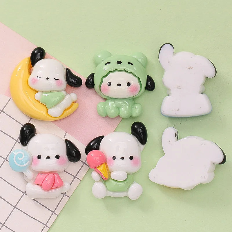 10 Pcs New Kawaii Cartoon Cute Moon Dog Series Resin Scrapbook Diy Jewelry Party Children Gift Hairpin Accessories A24
