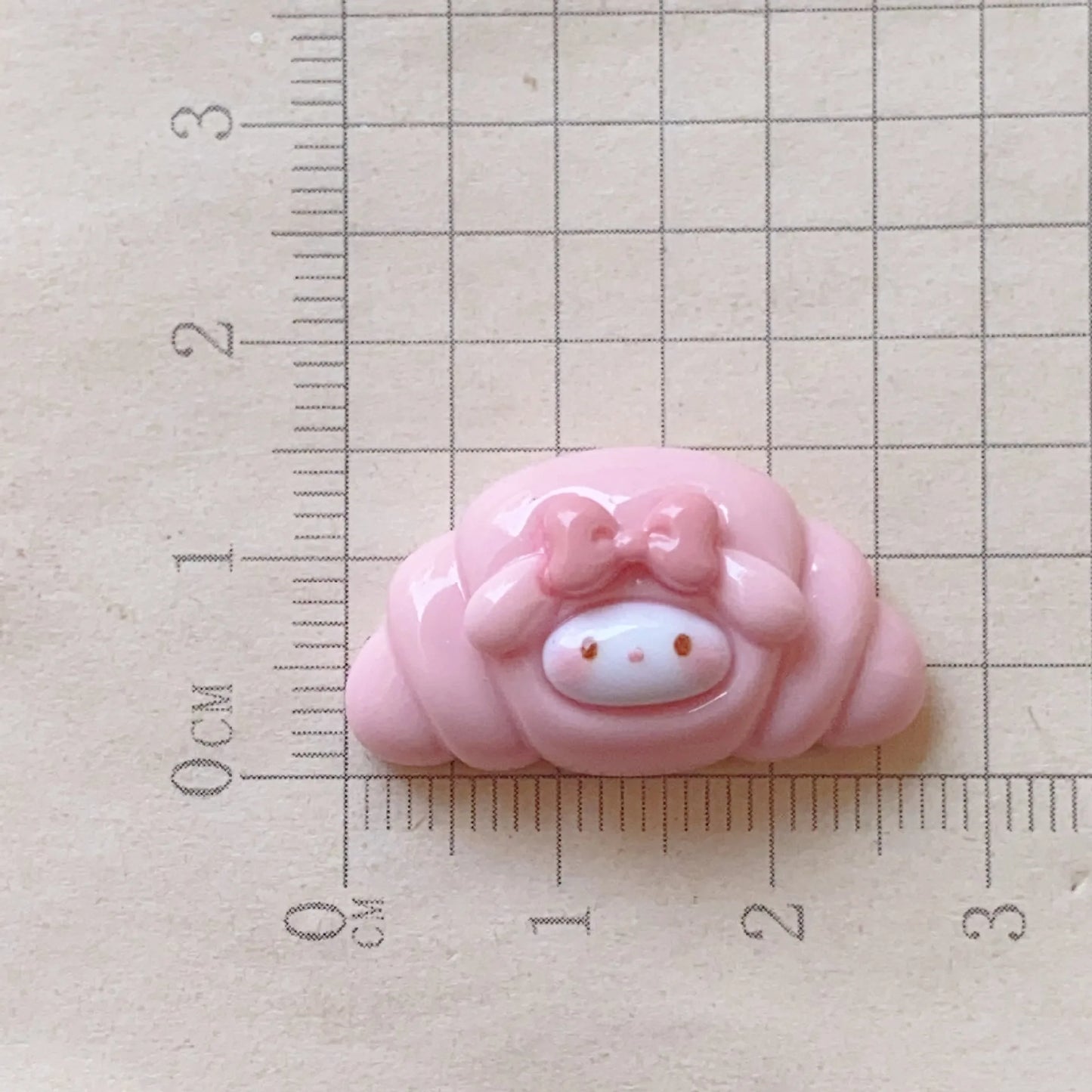 10PCS Kawai cartoon bright surface Croissant Resin Flat Back Scrapbook DIY Bow Decor Accessories Crafts A4