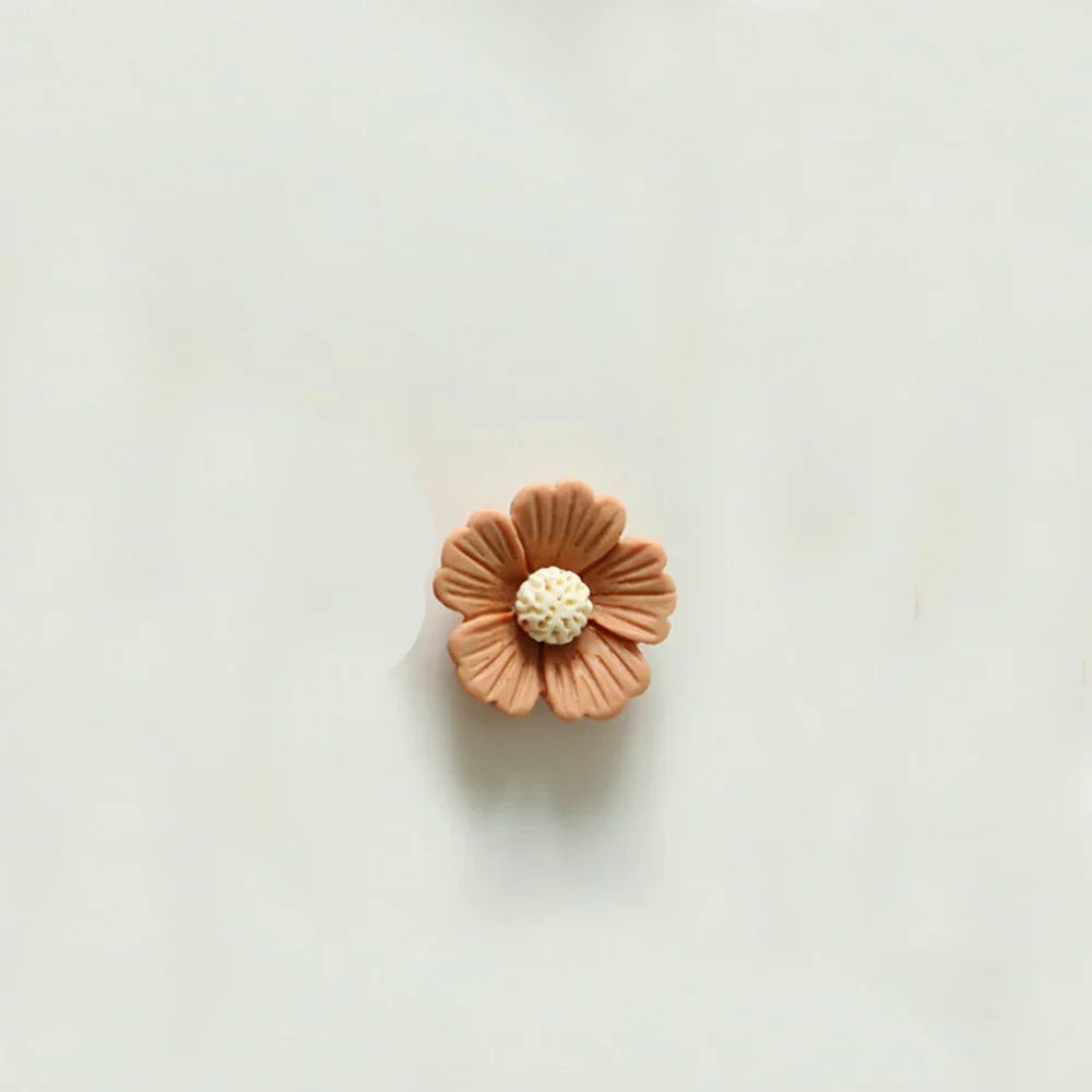 10PCS 21mm-34mm Five Petal Flower Resin Flat Back Cabochons For Hairpin Scrapbooking DIY Jewelry Craft Decoration Accessories