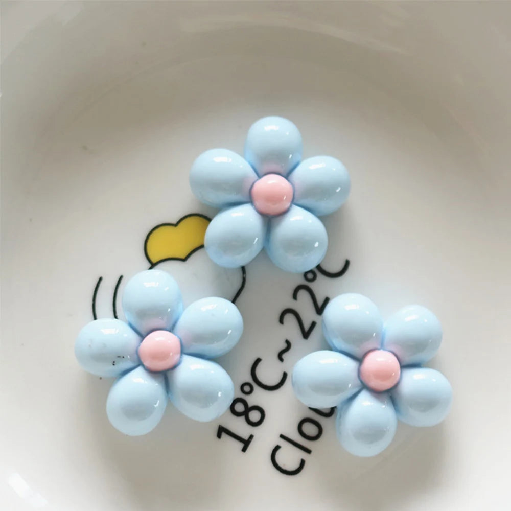 10PCS Shiny Balloon Flower Resin Flat Back Cabochons For Hairpin Scrapbooking DIY Jewelry Craft Decoration Accessories