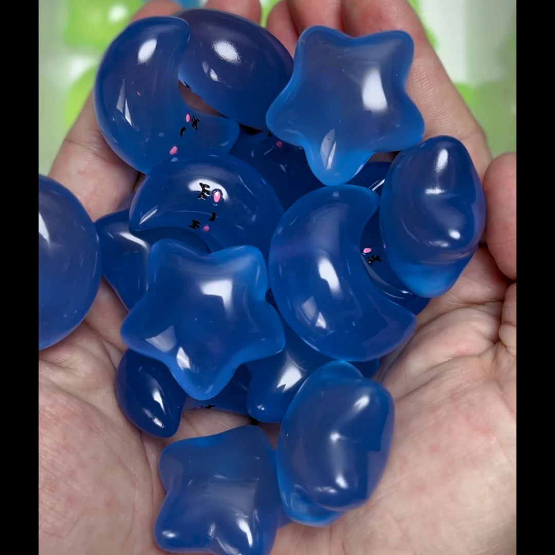 15pcs /3.5cm Luminous Cartoon Stars Moon Clouds DIY Jewelry Resin Accessories