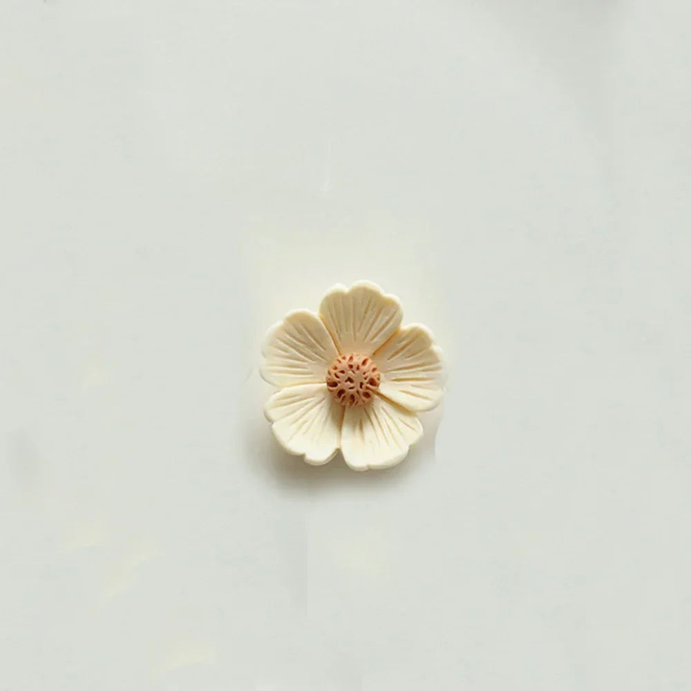 10PCS 21mm-34mm Five Petal Flower Resin Flat Back Cabochons For Hairpin Scrapbooking DIY Jewelry Craft Decoration Accessories