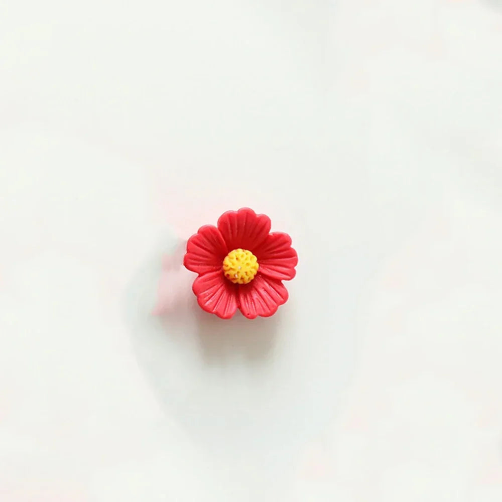 10PCS 21mm-34mm Five Petal Flower Resin Flat Back Cabochons For Hairpin Scrapbooking DIY Jewelry Craft Decoration Accessories