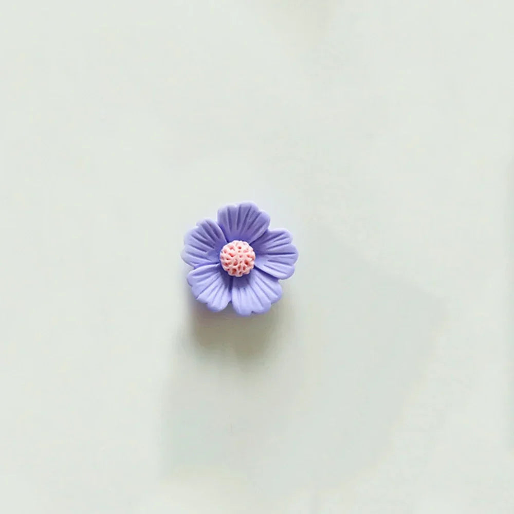 10PCS 21mm-34mm Five Petal Flower Resin Flat Back Cabochons For Hairpin Scrapbooking DIY Jewelry Craft Decoration Accessories