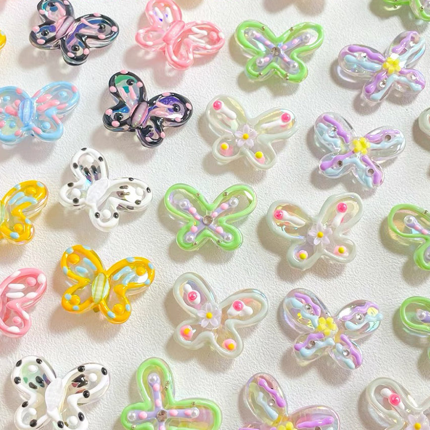 Hand-Painted Beads With Candy Bows