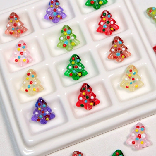 Hand-painted Christmas Tree Beads