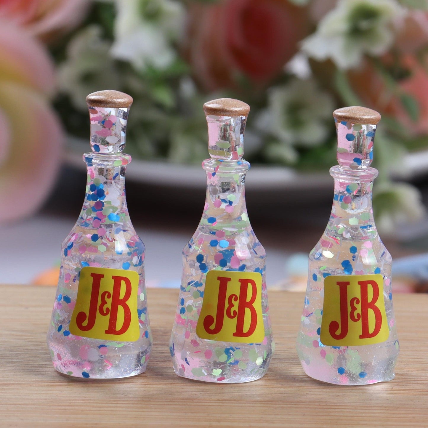 Mini Glitter Alcohol Bottle Charms