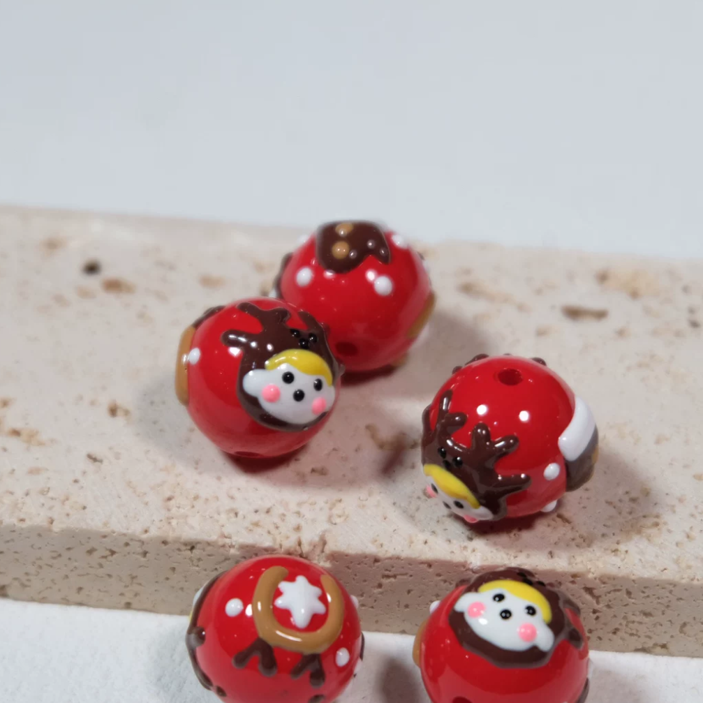 Christmas Collection Of Hand-Painted Beads