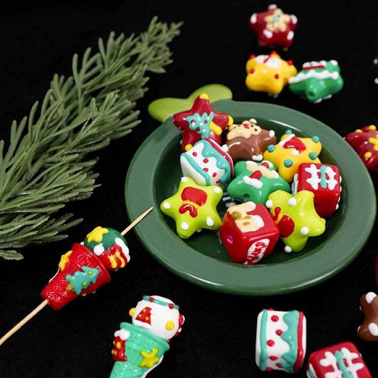 Christmas Collection Of Hand-Painted Beads