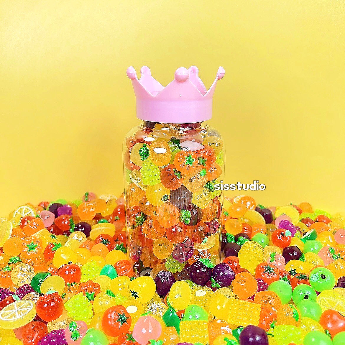 New! Luminous Fruit Charms Crown Pack For Diy Craft