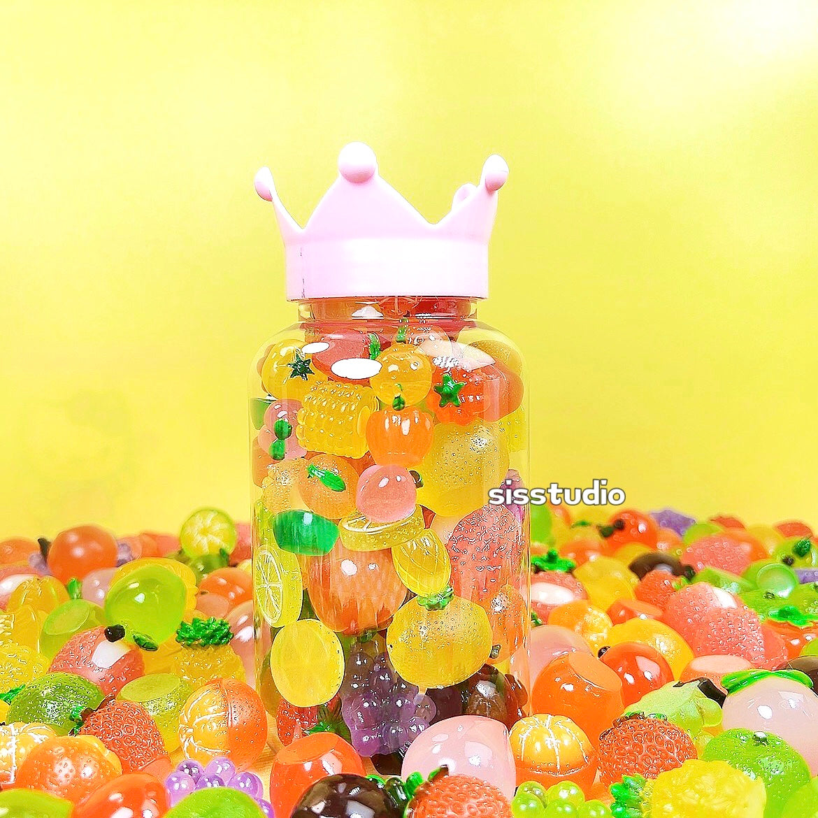 New! Luminous Fruit Charms Crown Pack For Diy Craft