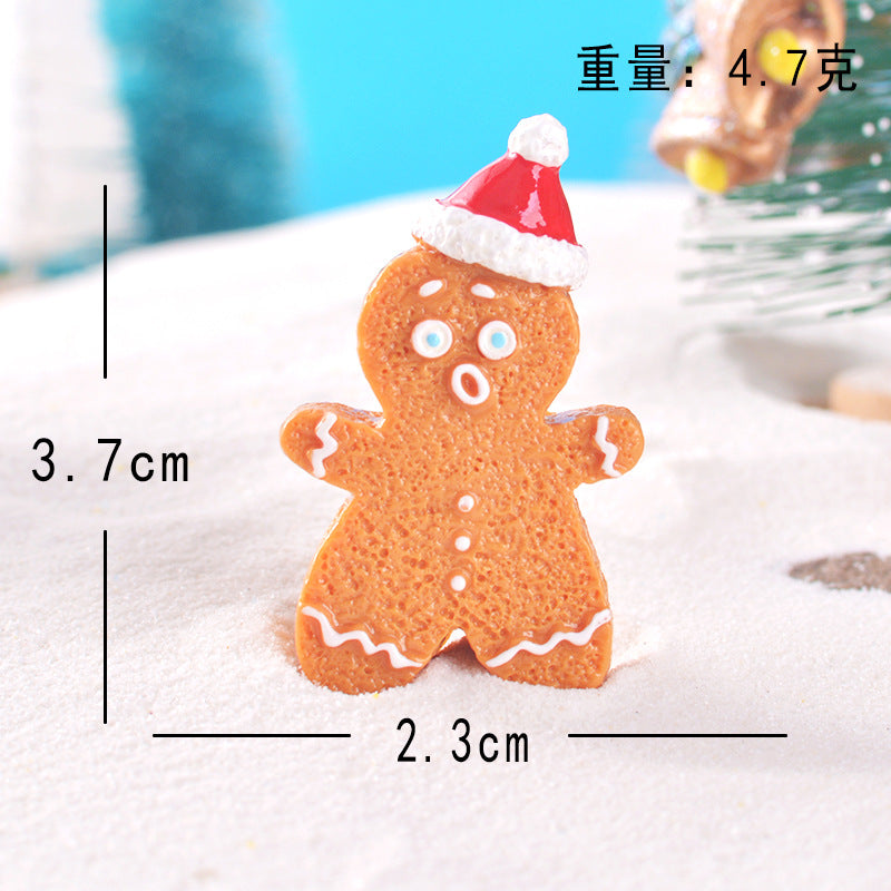 15pcs/Christmas Cute Gingerbread Man DIY Cartoon Christmas Resin Accessories