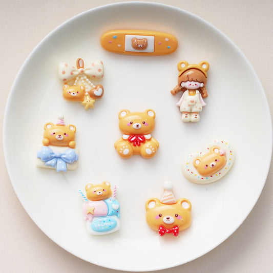 10 PCS Cartoon Resin Charms for DIY Crafts