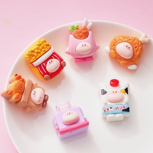 10 PCS Cartoon Resin Charms for DIY Crafts