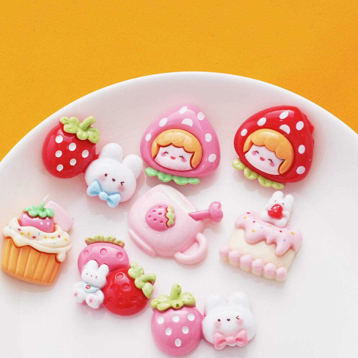 10 PCS Cartoon Resin Charms for DIY Crafts