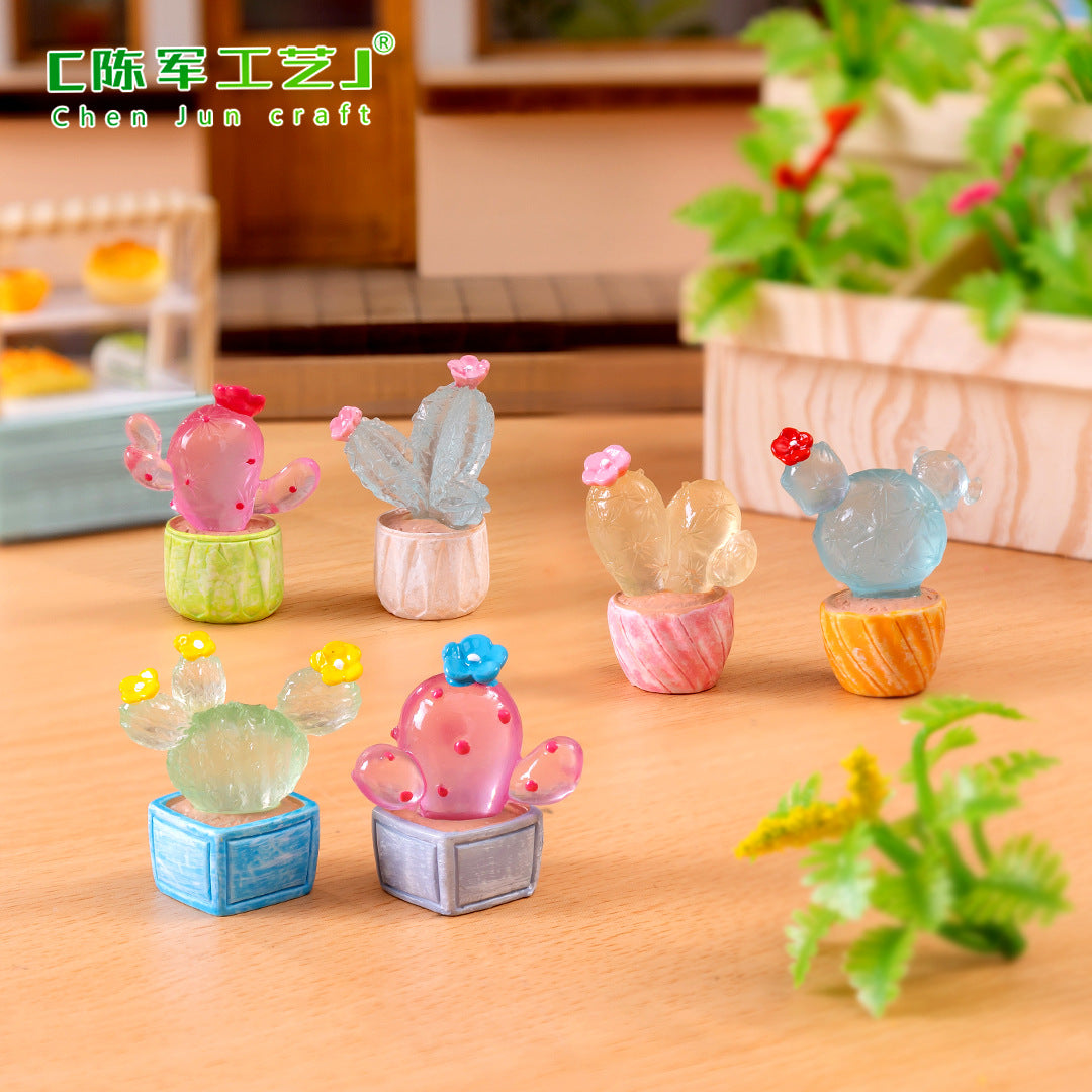 Fluorescent Simulation Cactus Gardening Baby House Decoration Accessories Desktop Mini Ornament