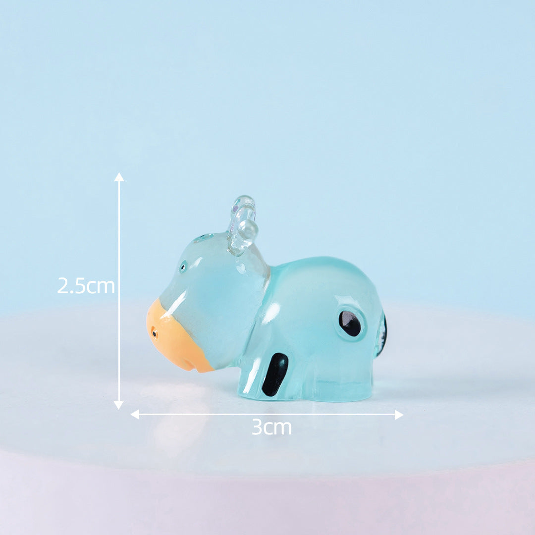 Cute luminous cow doll desktop ornament