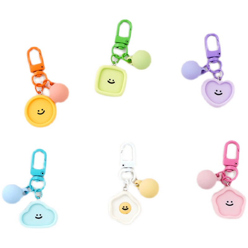 Candy-colored Macaroon Smiley Key Chain