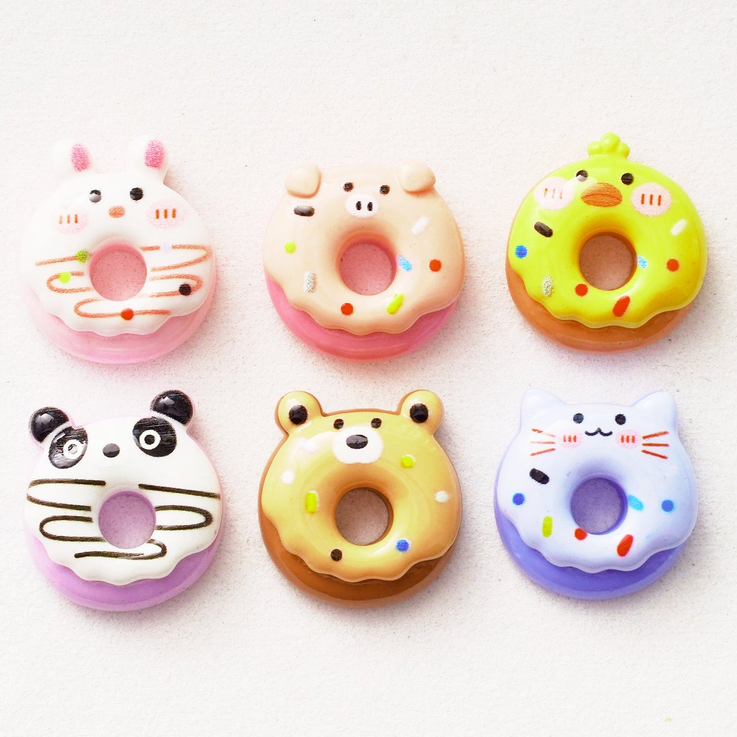 10 PCS Cartoon Resin Charms for DIY Crafts