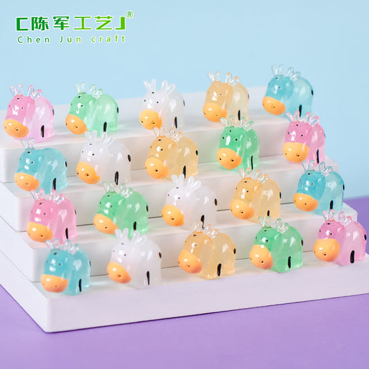 Cute luminous cow doll desktop ornament