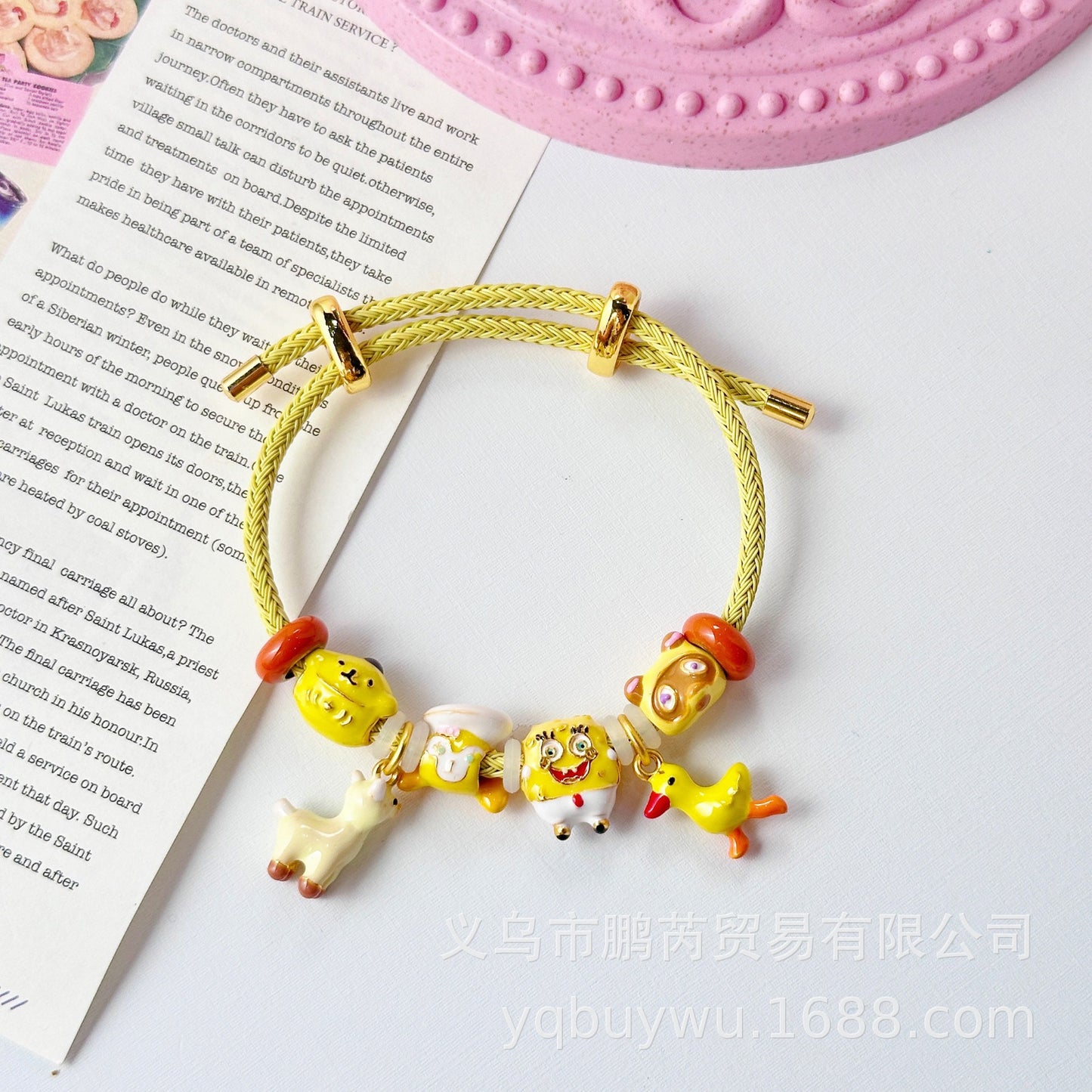 Beads Dopamine Oil Drop Hand-painted Alloy Bracelet