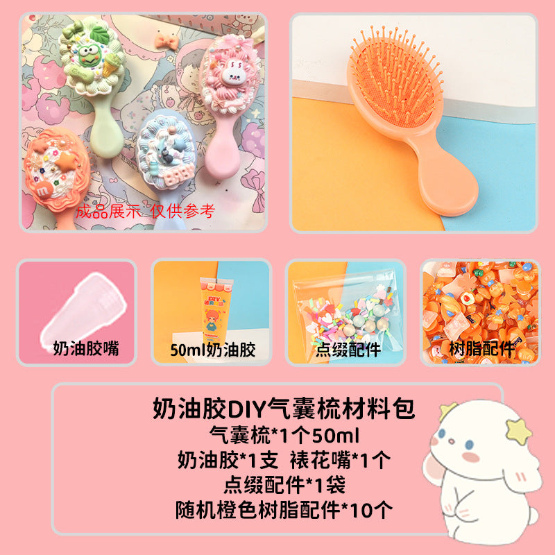 [DIY Handmade Bag Material Pack] Cream Glue Hairpin Resin Accessories Set