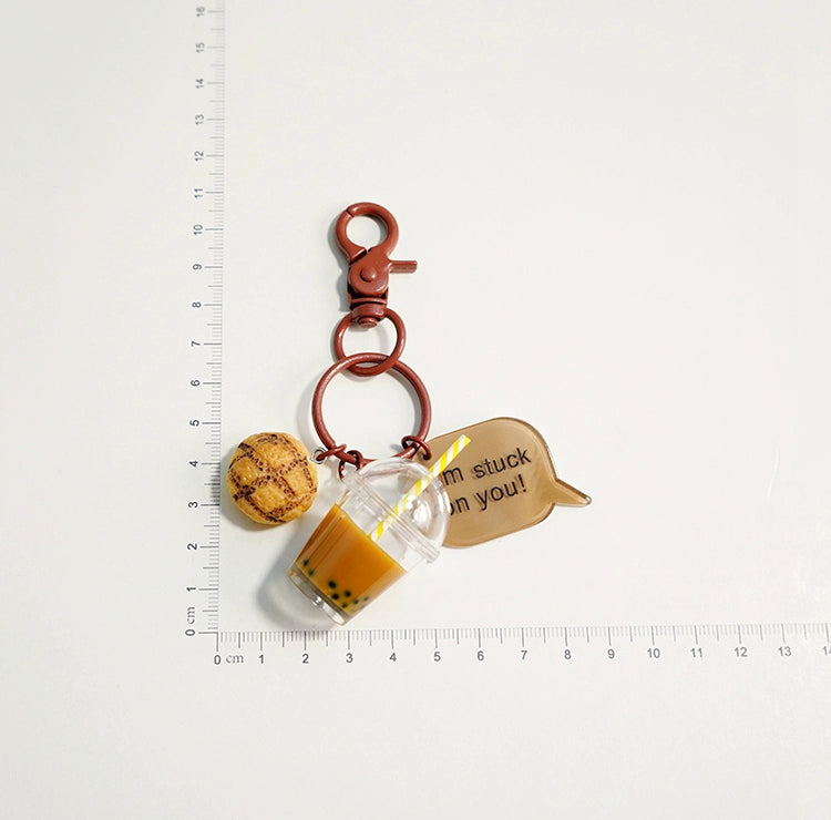 Milk Tea Bear Keychain Pendant