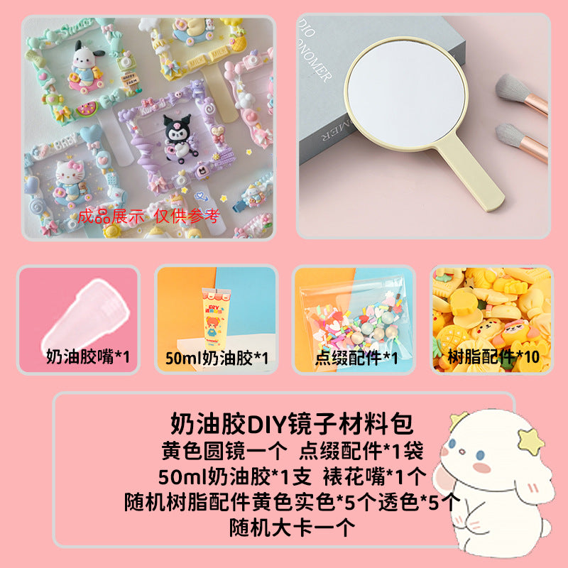 [DIY Handmade Bag Material Pack] Cream Glue Hairpin Resin Accessories Set