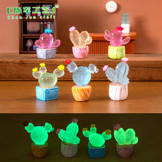 Fluorescent Simulation Cactus Gardening Baby House Decoration Accessories Desktop Mini Ornament