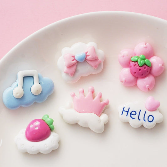 10 PCS Cartoon Resin Charms for DIY Crafts