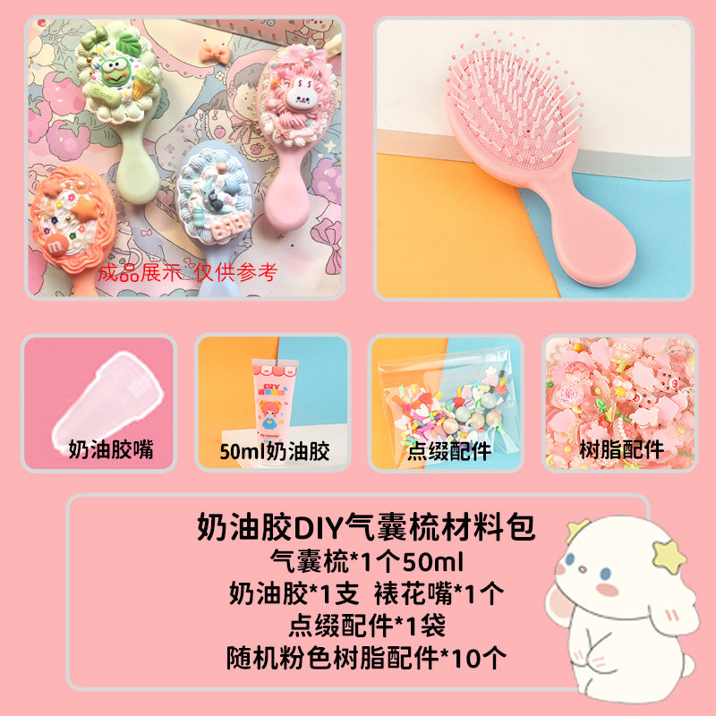 [DIY Handmade Bag Material Pack] Cream Glue Hairpin Resin Accessories Set