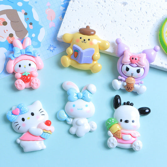 10 PCS Large Cartoon Resin Charms