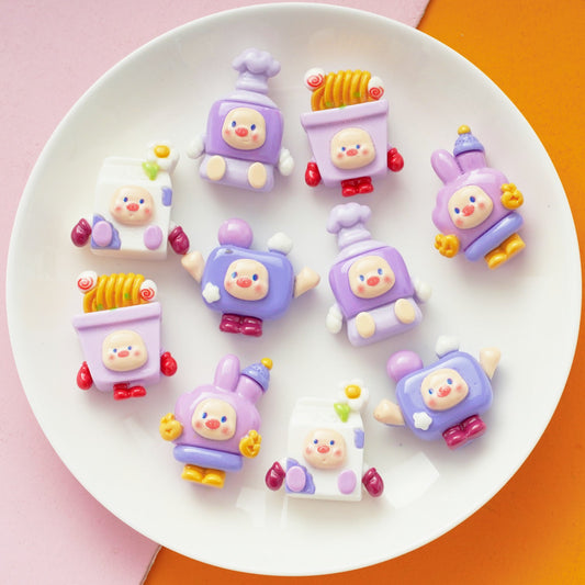 10 PCS Cartoon Resin Charms for DIY Crafts