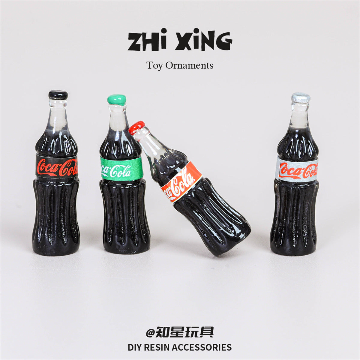 20pcs Simulation Three-dimensional Miniature Coca-Cola Bottle, Handmade DIY Mixed Resin Creative