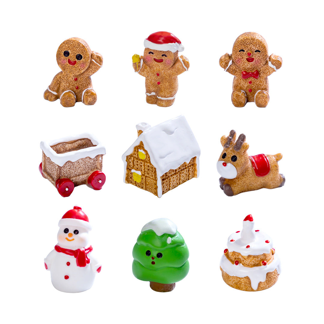 Micro Landscape Christmas Gingerbread Man DIY Ornament Accessories Mini Knickknacks