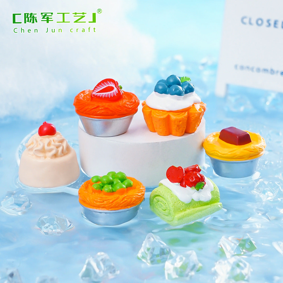 Simulation Fruit Cake Dessert Miniature Food Game DIY Accessories Mini Resin Small Ornament