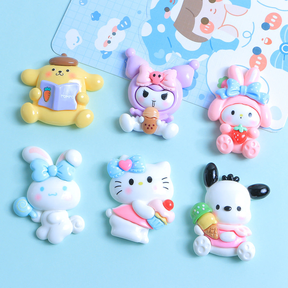 10 PCS Large Cartoon Resin Charms