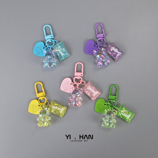 Colorful love candy keychain