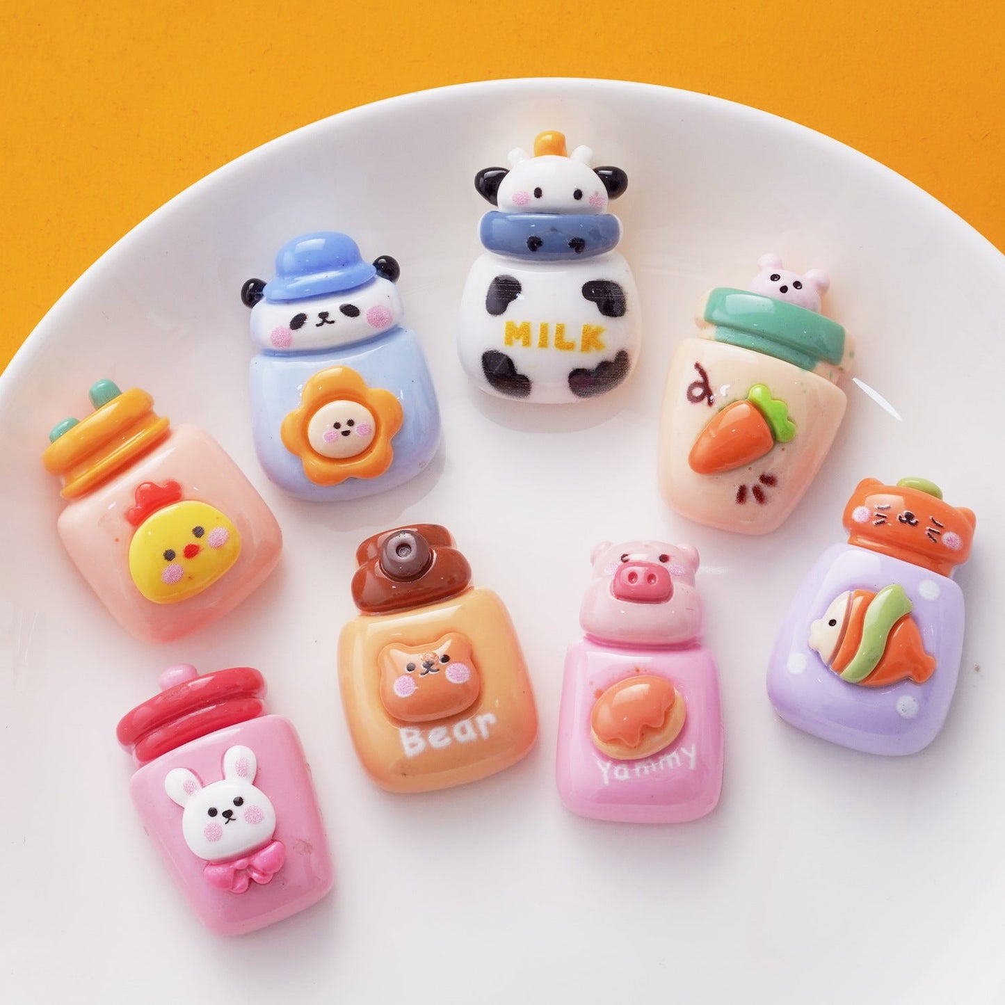 10 PCS Cartoon Resin Charms for DIY Crafts