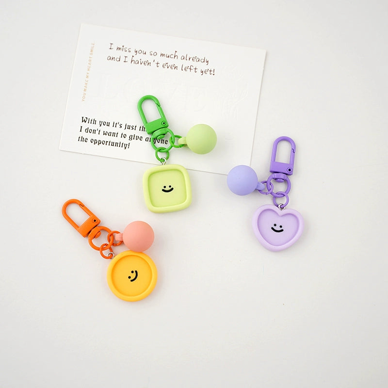 Candy-colored Macaroon Smiley Key Chain