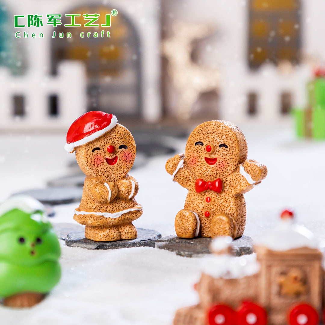 Micro Landscape Christmas Gingerbread Man DIY Ornament Accessories Mini Knickknacks