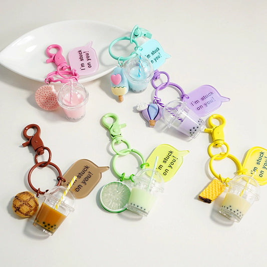 Milk Tea Bear Keychain Pendant