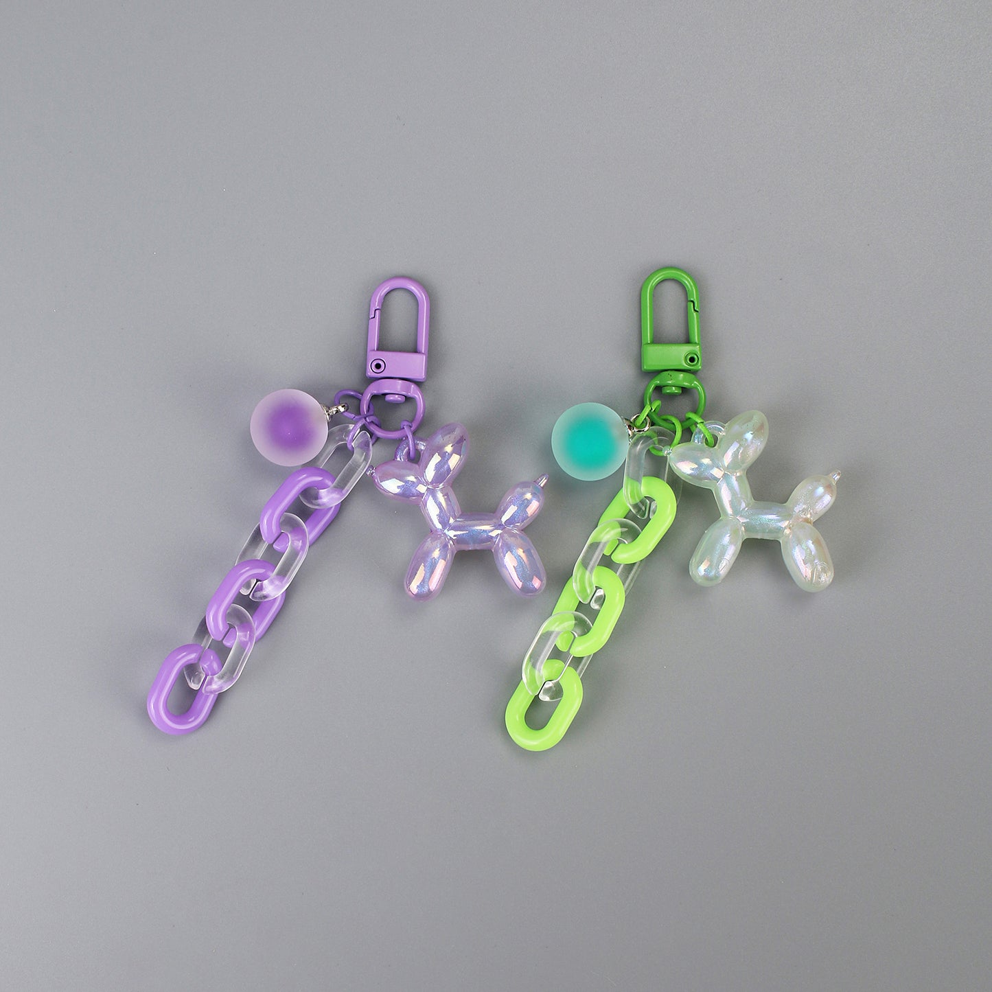 Colorful balloon dog keychain