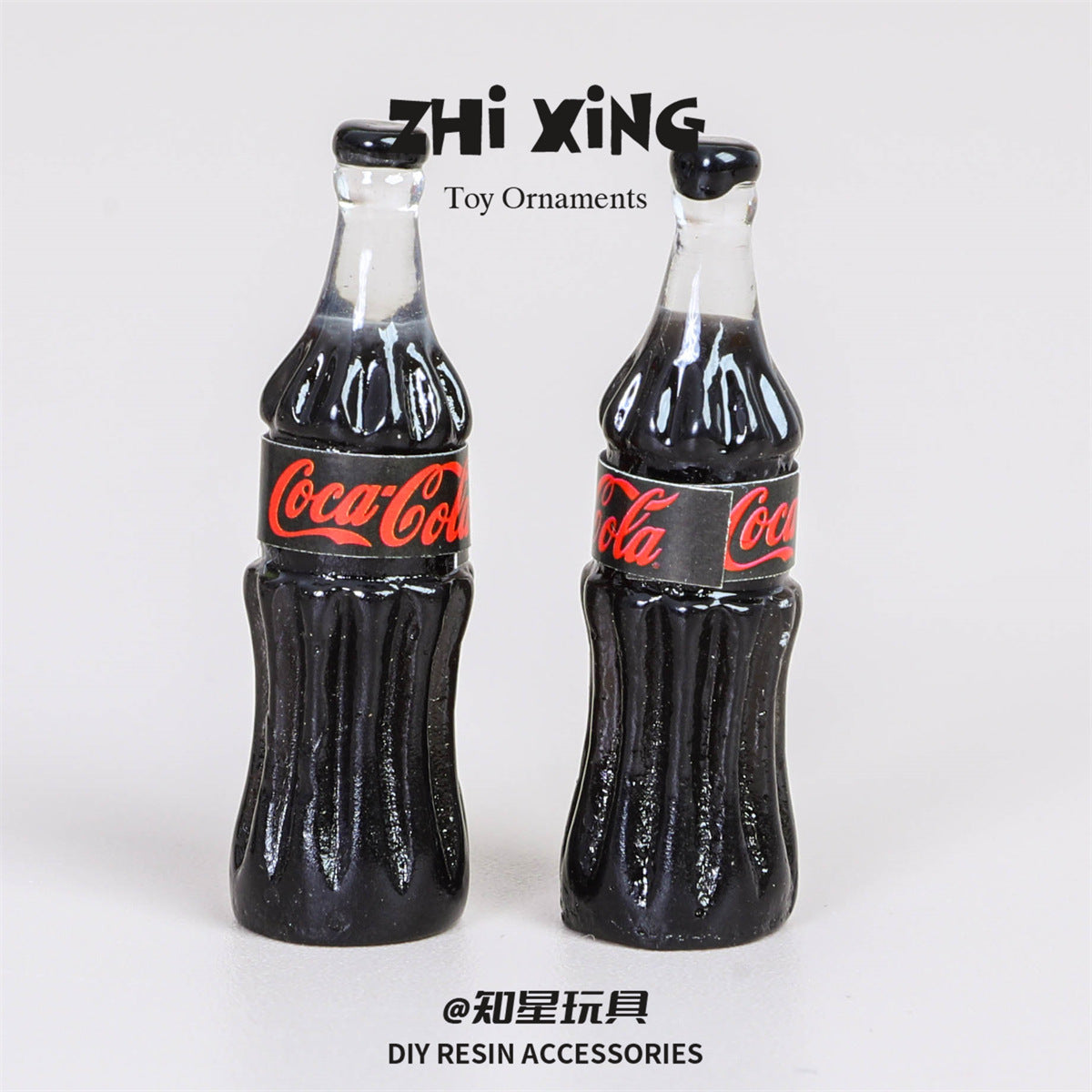 20pcs Simulation Three-dimensional Miniature Coca-Cola Bottle, Handmade DIY Mixed Resin Creative