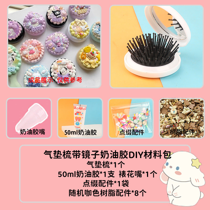 [DIY Handmade Bag Material Pack] Cream Glue Hairpin Resin Accessories Set