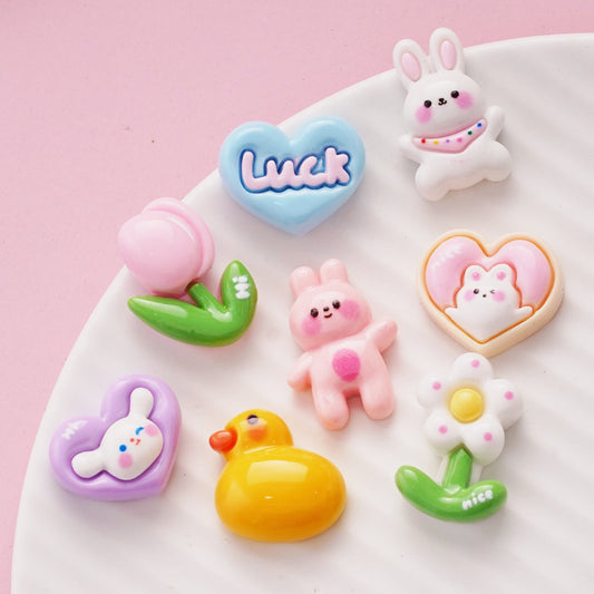 10 PCS Cartoon Resin Charms for DIY Crafts