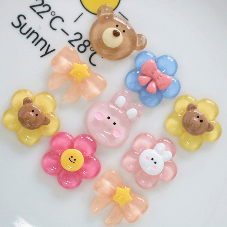 10 PCS Cartoon Resin Charms for DIY Crafts